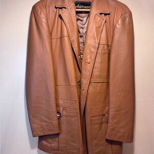Vintage late 1970’s Men's Tan Leather Jacket Coat excellent condition 44